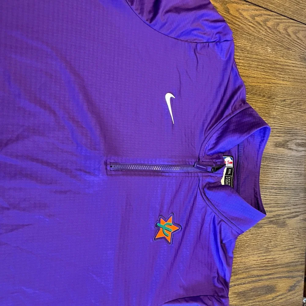 Nike Phoenix Suns Quarter-Zip Polyester Dri-FIT Athletic XXL Purple NBA Pullover